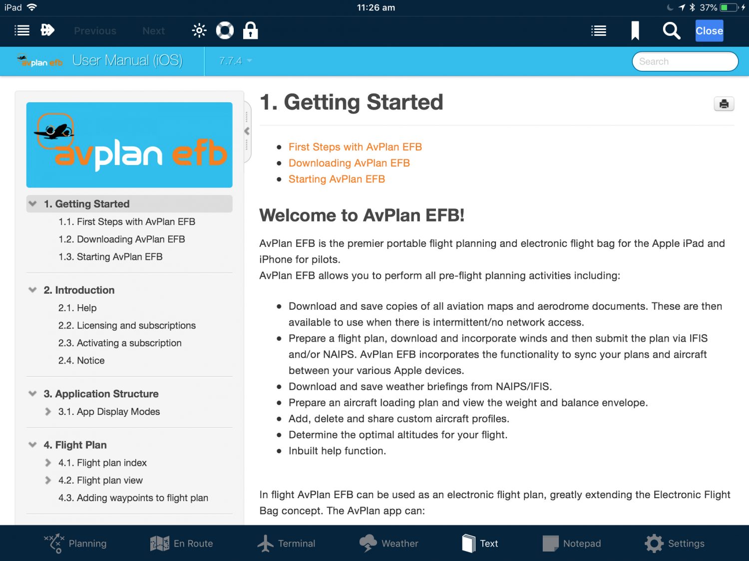 Efb User Guide AvPlan EFB 7.7.5 & New User Manual - AvPlan EFB - Electronic Flight Bag