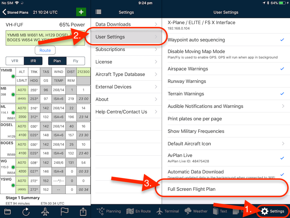 Enable Full Screen Flight Plan