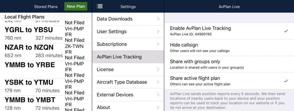AvPlan Live Settings